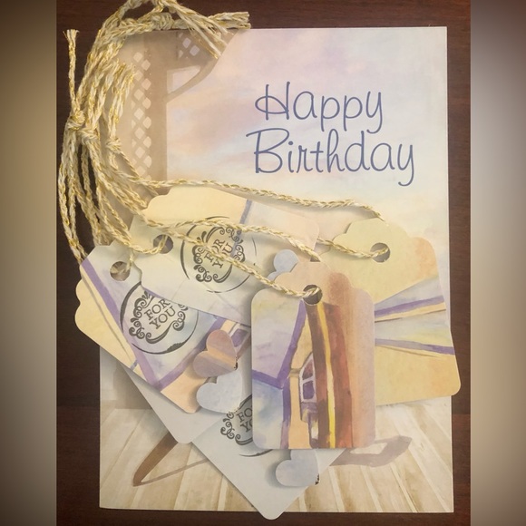 Birthday Card & 6 handcrafted specially designed gift tags along with Envelope - Picture 2 of 16